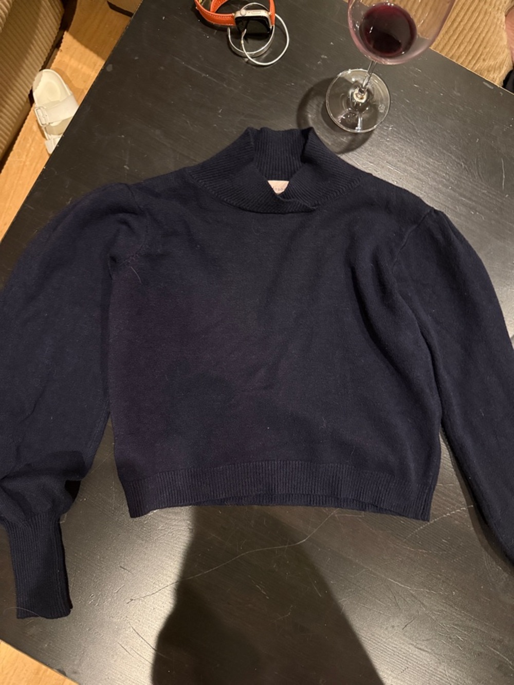 Philosophy Navy Cowl Neck Pullover Sweater
